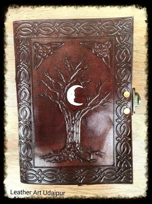 Tree of Life with Moon witcha Leather Journal