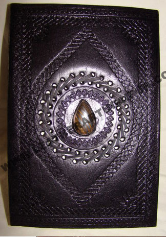 embossed with back side stone Leather Journal