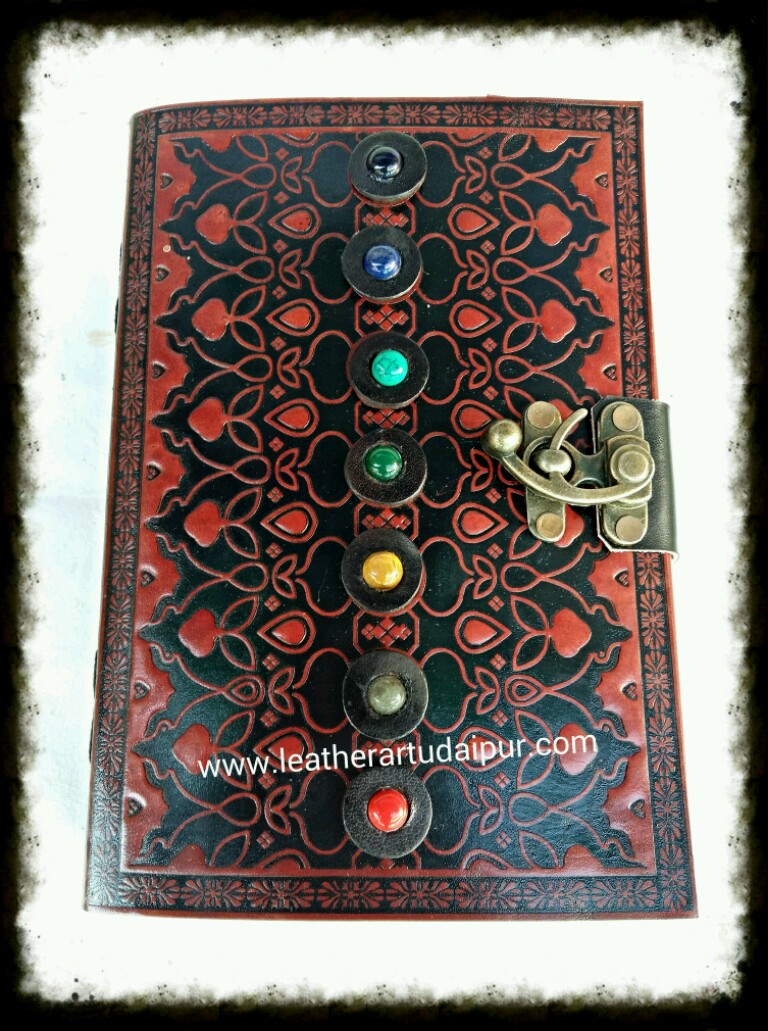 Chakra stone leather journal related 7 power in body
