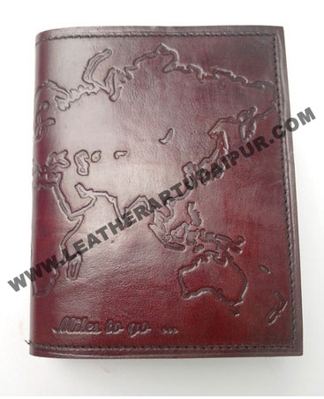 World map refill Leather Journal