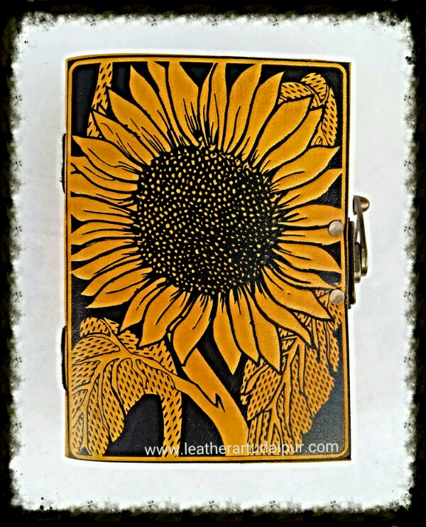 sunflower embossed art leather journal 