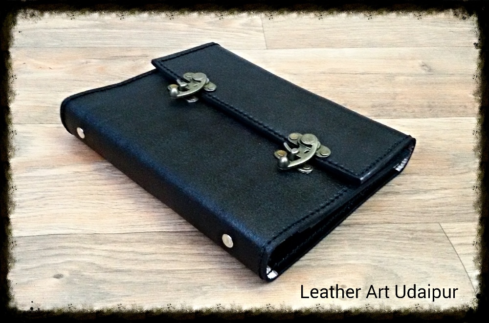 leather folder with lock