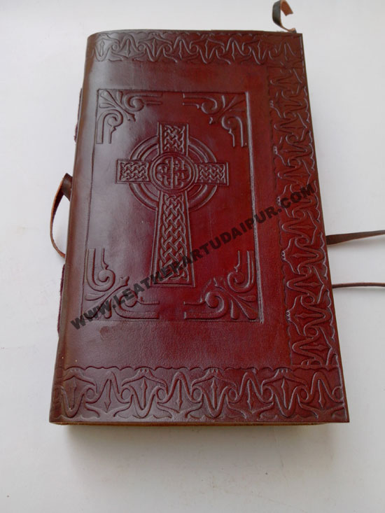 celtic cross Leather Journal