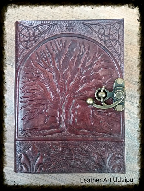 Tree of Life leather Journal with C Lock 