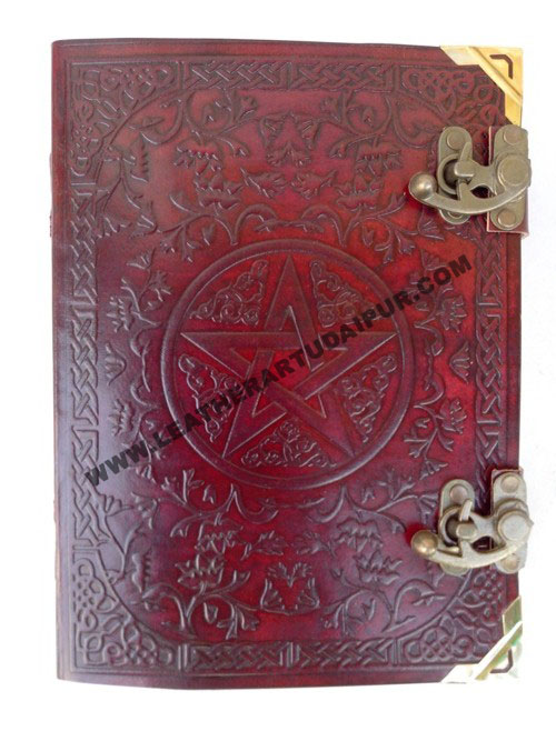 Celtic pentagram with c.lock Leather Journal