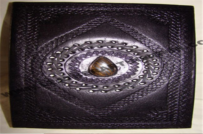Leather Journal : embossed with back side stone Leather Journal