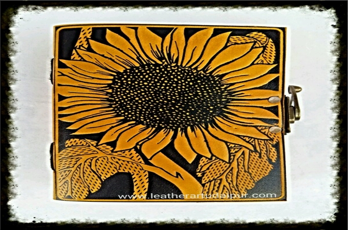 Art Leather Journal : sunflower embossed art leather journal 