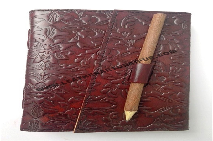 Art Leather Journal : Garden flower Leather Journal