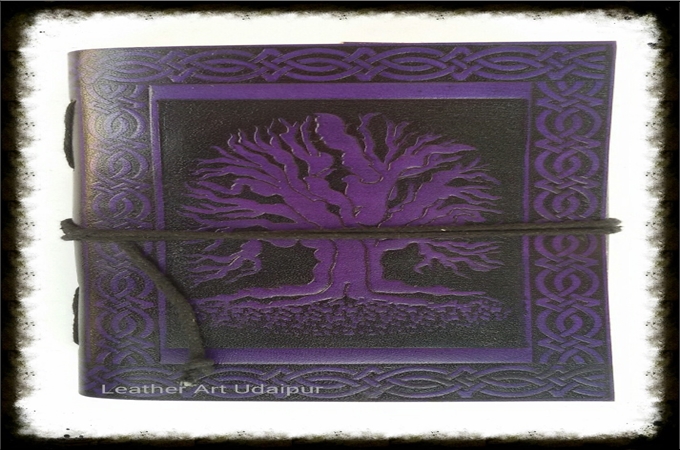 Art Leather Journal : tree of life leather journal