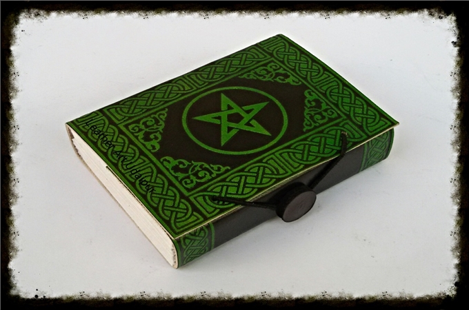 Art Leather Journal : Celtic Pentagram in two color embossed leather journal