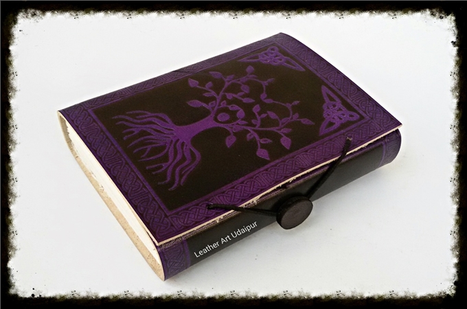 Art Leather Journal : Celtic tree of life leather jpurnal 