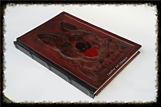 Art Leather Journal : German Shepherd design leather journal