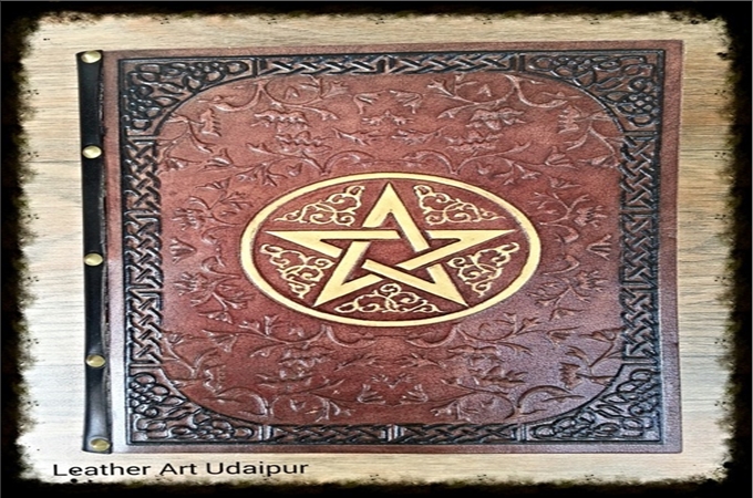 Art Leather Journal : Customized pentagram Leather Journal