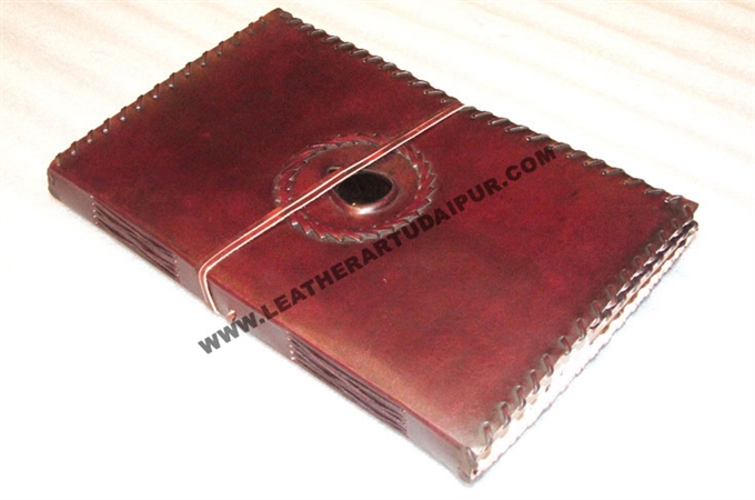 Leather Business Card Holder : Stone-with-Stiching