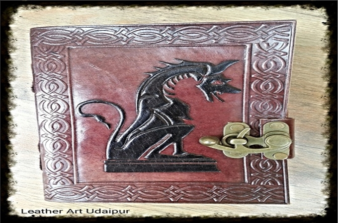 Art Leather Journal : Dragon with C Lock Leather Journal