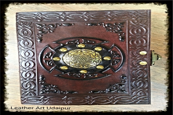 Art Leather Journal : Celtic Design Leather Journal with C Lock
