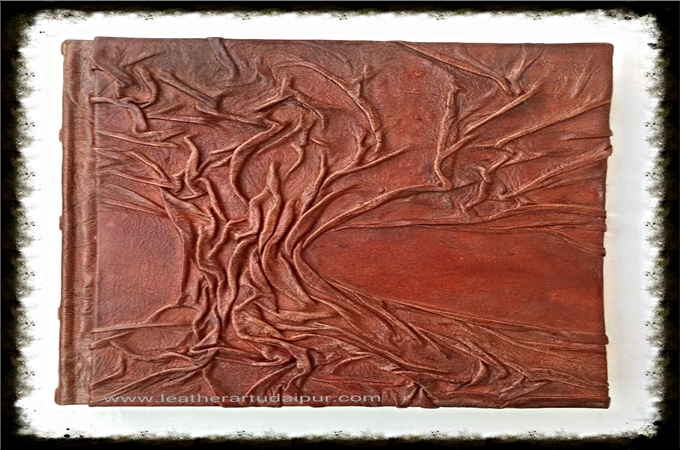 Art Leather Journal : Handmade Tree Leather Journal
