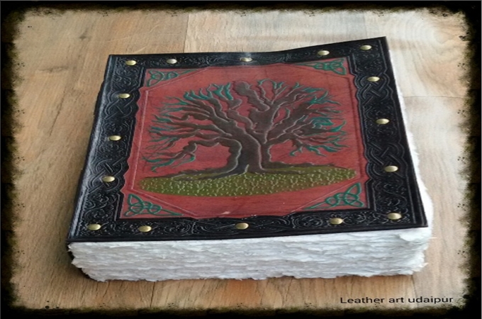 Art Leather Journal : Customized Tree of Life Leather journal 