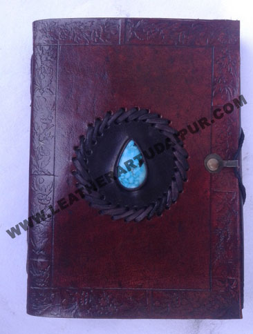 Stone with lock Leather Journal