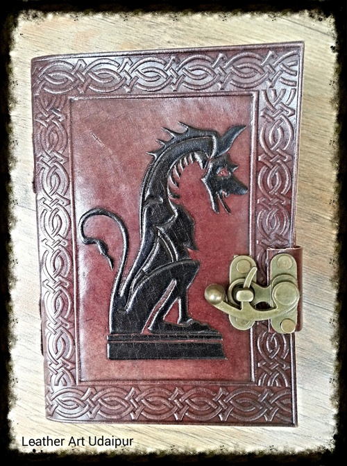 Dragon with C Lock Leather Journal